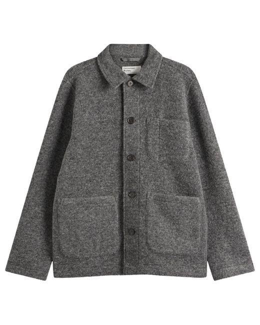 Universal Works Gray Wool Fleece Field Jacket for men