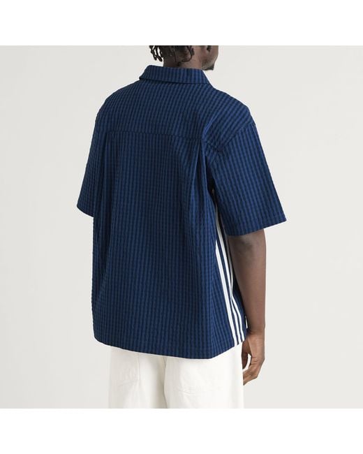 Adidas Blue Resort Button Down Shirt for men