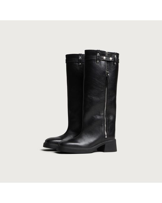 Miista Black Izolda Zipper Tall Boots