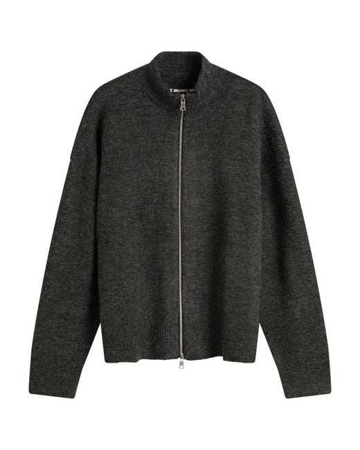MKI Miyuki-Zoku Black Mohair Blend Knit Track Jacket for men