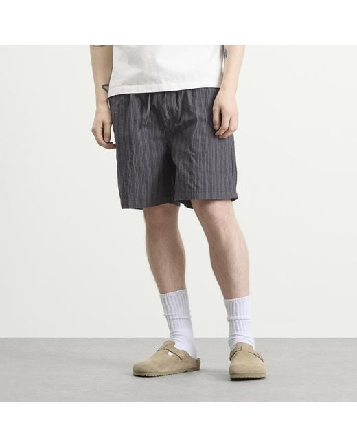 Forét Gray Shift Textured Shorts for men