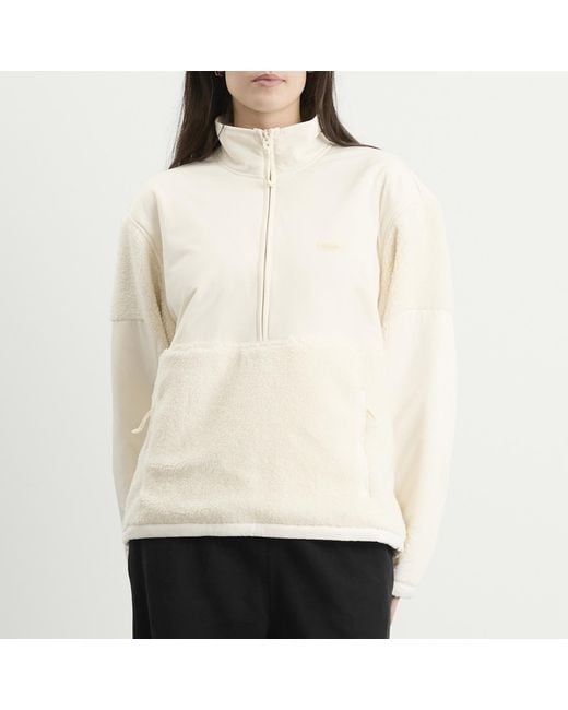 Skims White Teddy Half Zip Pullover