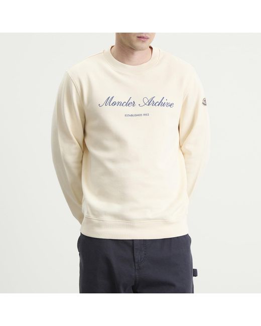 Moncler Natural Archive Embroidered Logo Sweatshirt for men