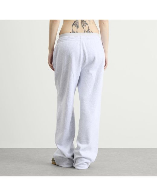Skims Blue Cotton Fleece Exposed Boxer Wide Leg Pants