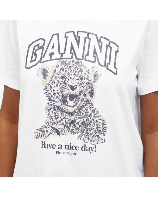 Ganni White Basic Relaxed T-Shirt