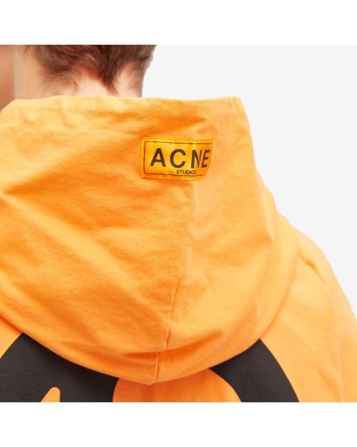 Acne Orange Fester Logogram Hoodie for men