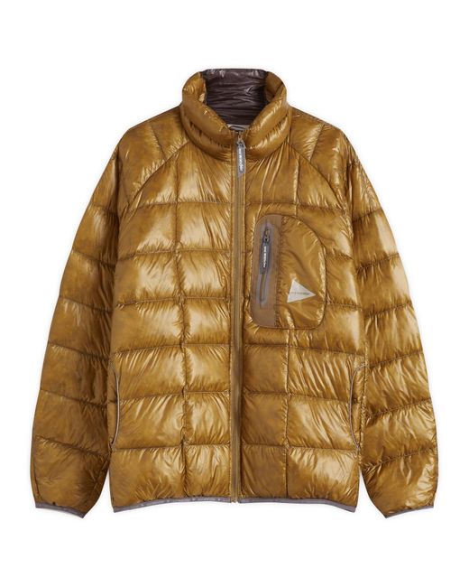 And Wander Brown Diamond Stitch Down Jacket