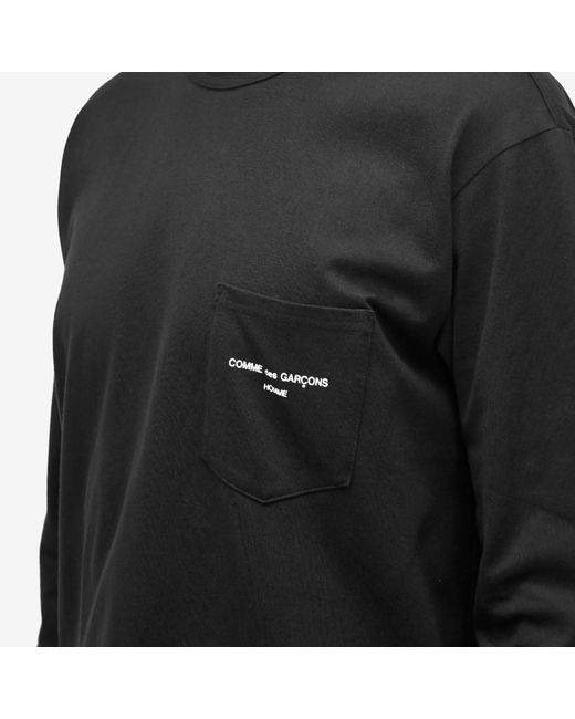 Comme des Garçons Black Pocket Logo Long Sleeve T-Shirt for men