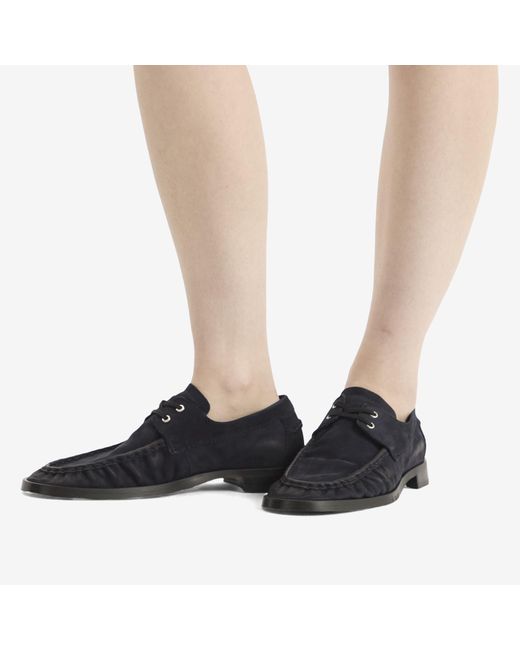 Miista Black Edelira Suede Boat Shoe
