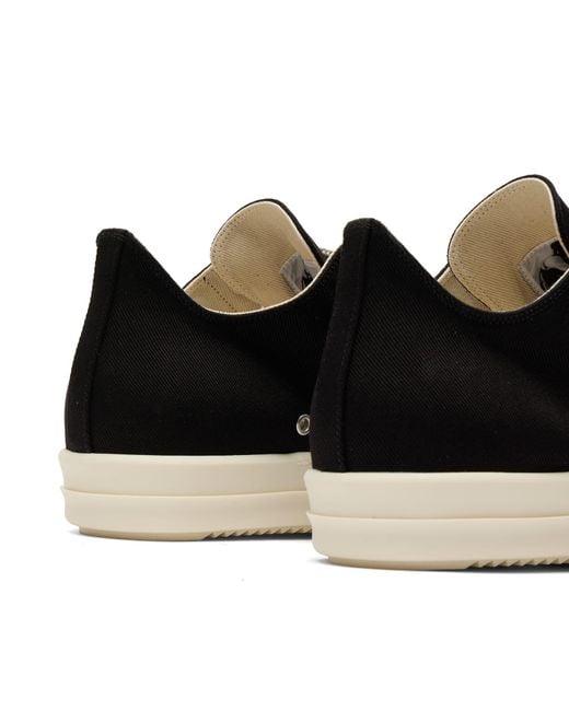 Rick Owens Black Denim Jumbolace Low Sneaks for men