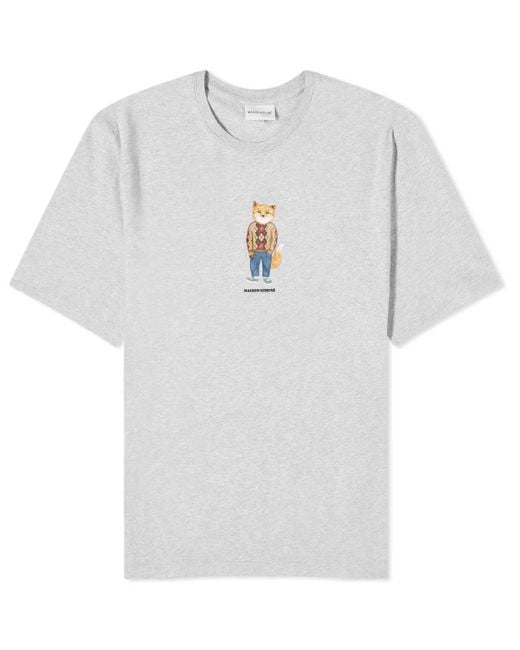 Maison Kitsuné White Dressed Fox Regular T-Shirt for men
