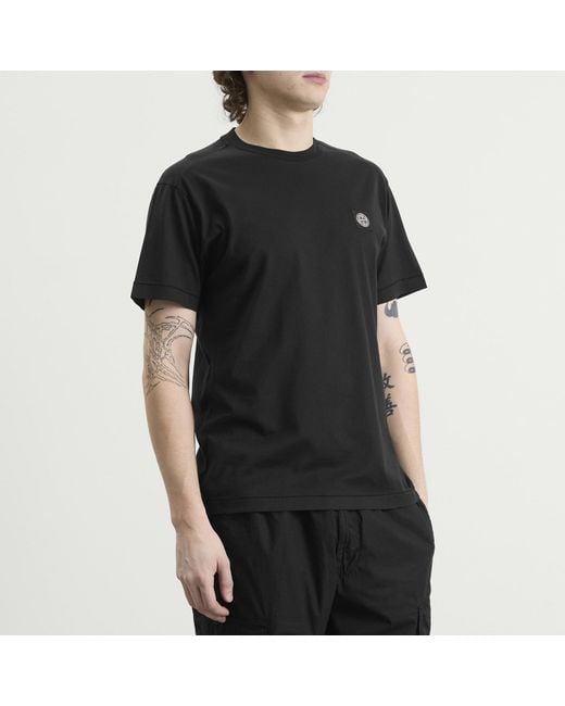 Stone Island Black Patch Logo T-Shirt for men