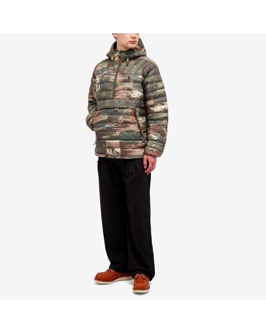 Polo Ralph Lauren Gray Ski Camo Ripstop Half Zip Jacket for men