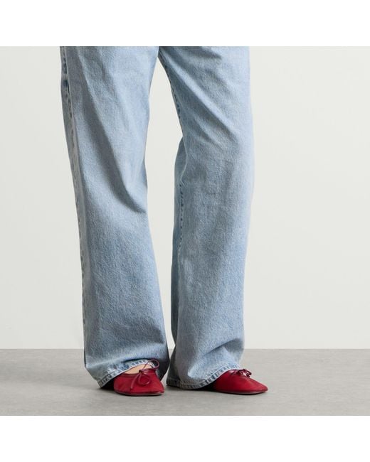 Maison Margiela Red Mm6 Mesh Moulded Toe Ballet Shoes