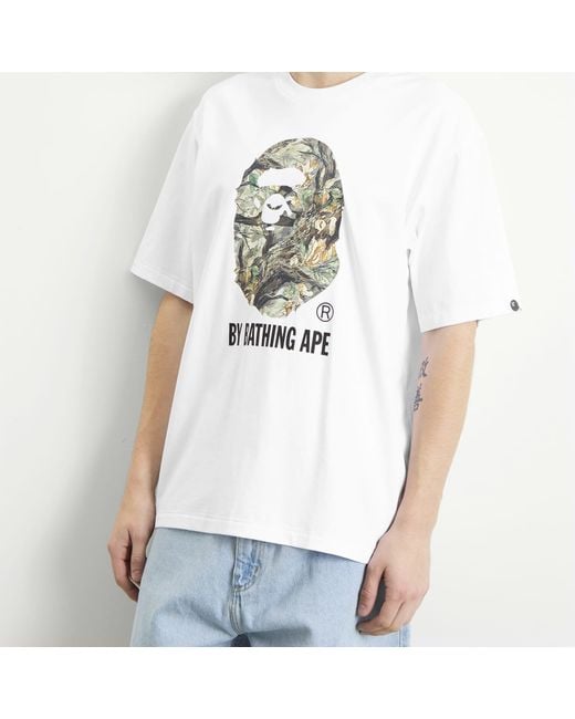 A Bathing Ape White Tree Edge Camo By Bathing Ape T-Shirt for men