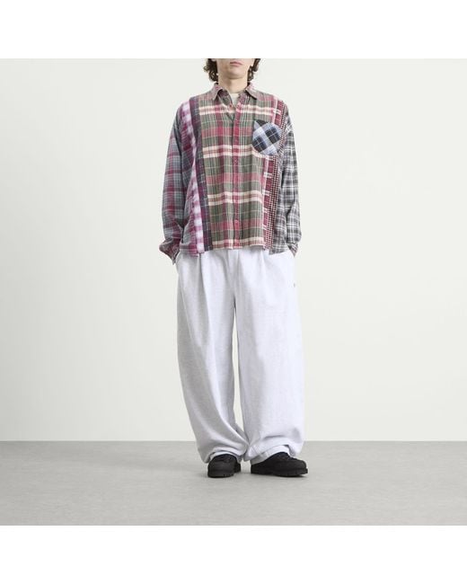 Needles Purple 7 Cuts Wide Flannel Shirt for men