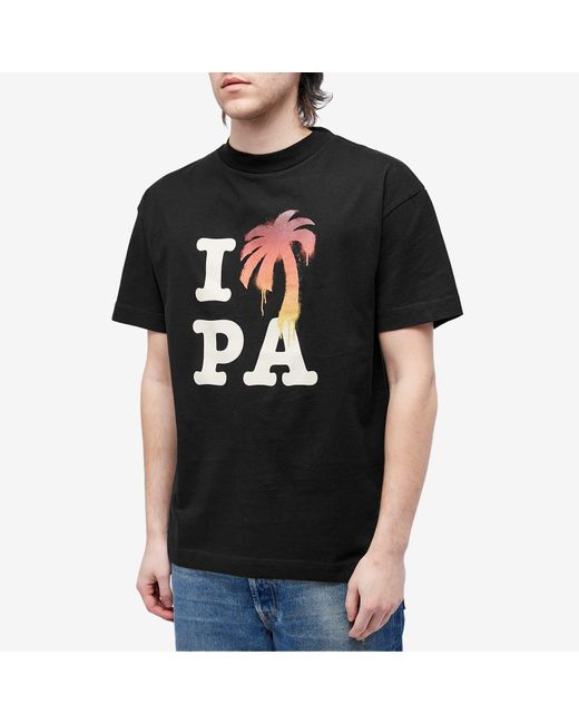 Palm Angels Black I Love Pa T-Shirt for men