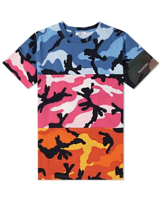 Valentino Multicolor Multi Camouflage Cotton T-shirt for men