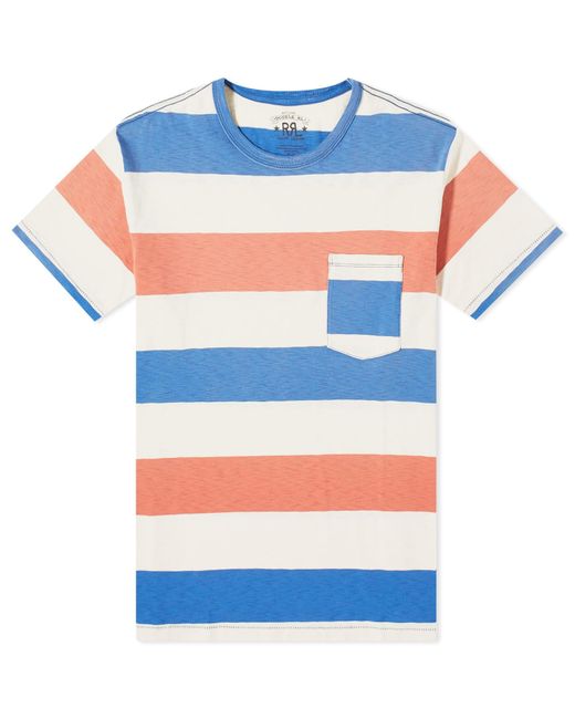 RRL Blue Norman Stripe T-Shirt for men