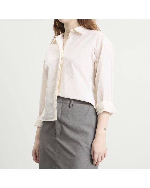 Jil Sander Gray High Waist Skirt With Slashed Side Waistband