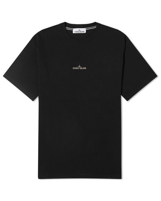 Stone Island Black Camo One Badge Print T-Shirt for men
