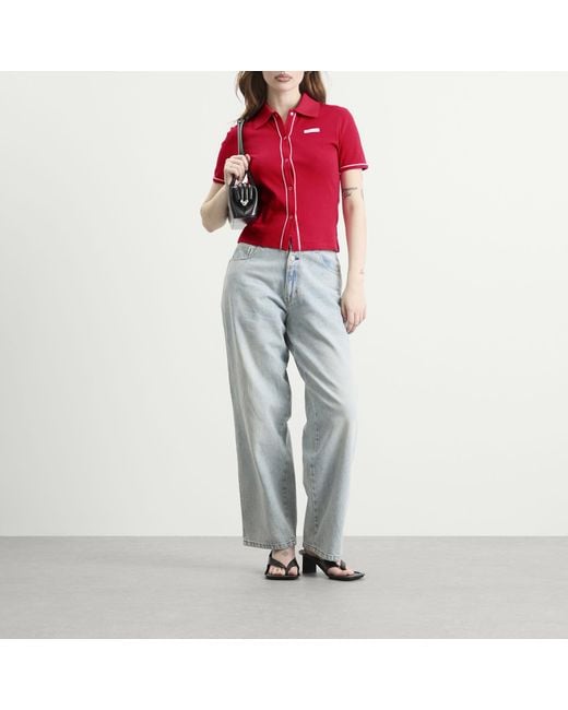 MARINE SERRE Red Cute 70's Polo T-Shirt
