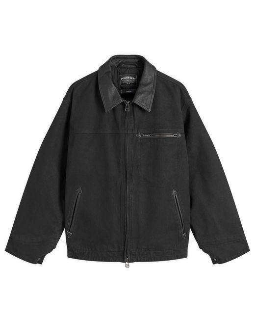 FRIZMWORKS Heavy Canvas Destroyed Work Jacket in Black for Men