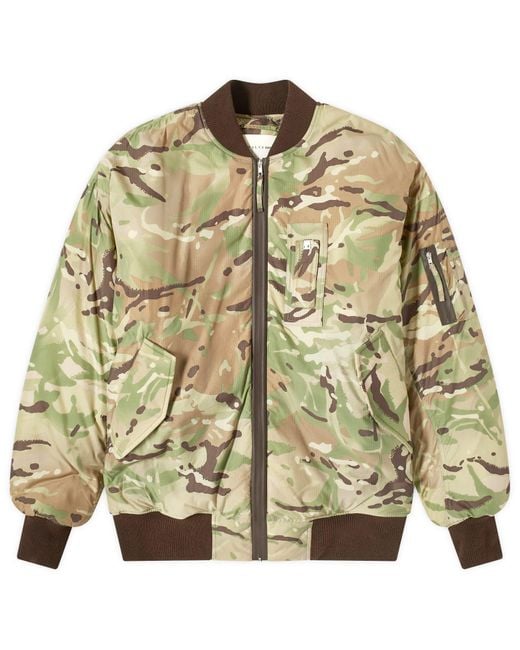 1017 ALYX 9SM Green Oversized Camo Nylon Bomber Jacket for men