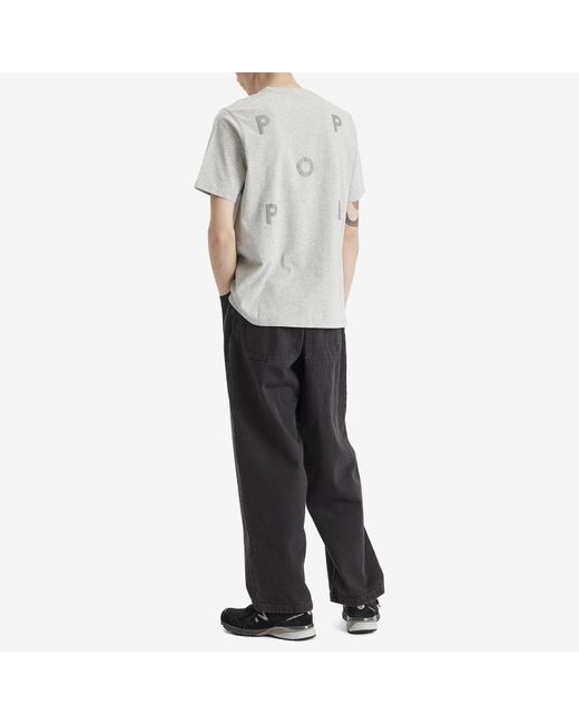 Pop Trading Co. Gray Reflective Logo T-Shirt for men