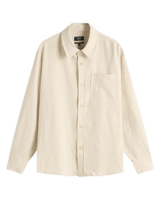 A.P.C. Natural Basile Marl Cotton Overshirt for men