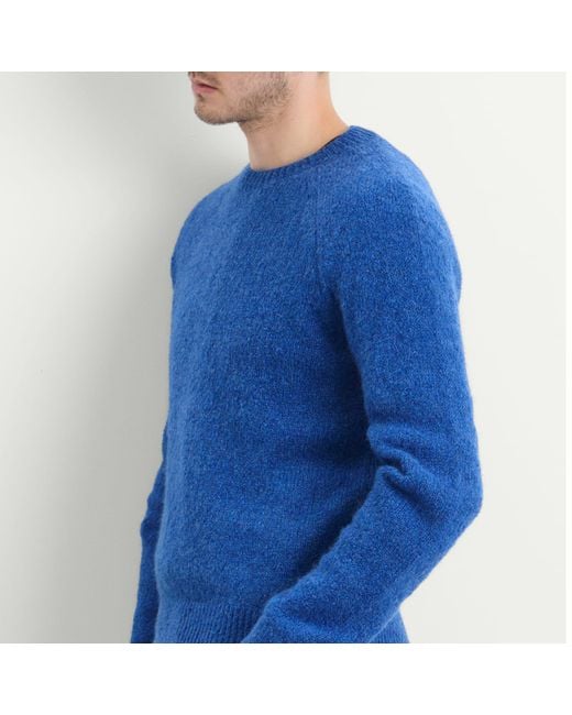 Dries Van Noten Blue Alpaca Wool Jumper for men