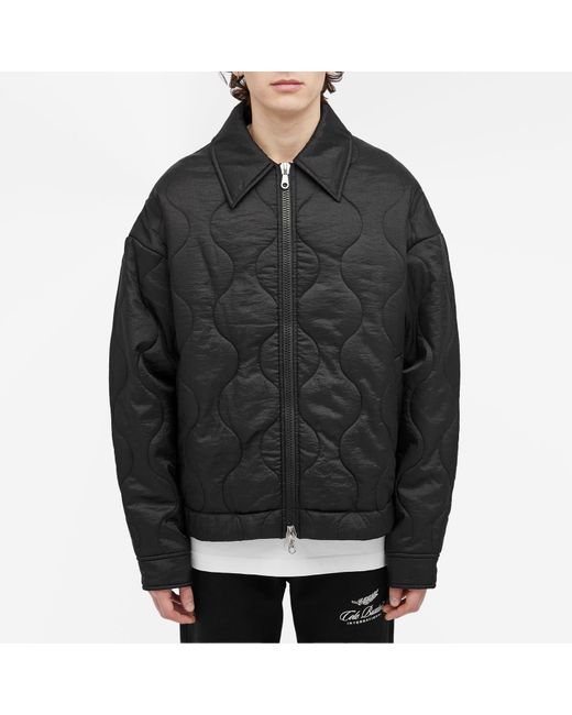 Cole Buxton Black Quilted Ripstop Overshirt for men