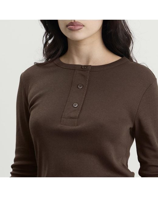 Studio Nicholson Brown Roane Long Sleeve Henley