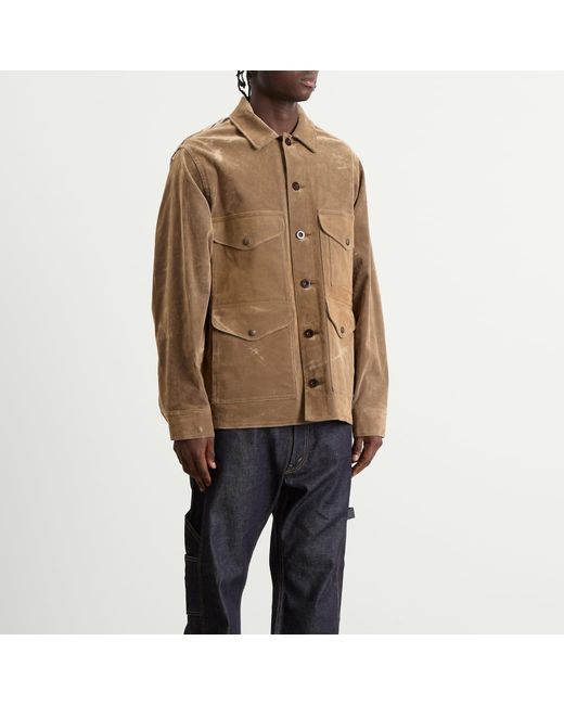 Junya Watanabe Brown Flocked Denim Jacket for men