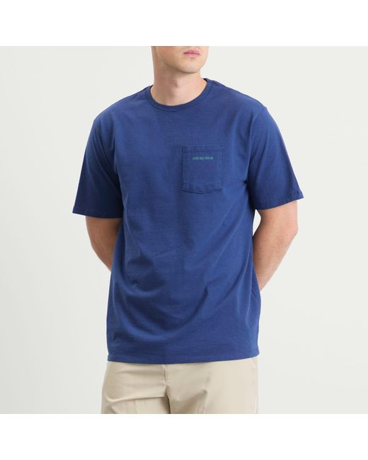 Patagonia Blue Boardshort Logo Pocket Responsibili-Tee for men
