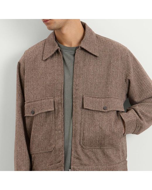 Universal Works Brown Wool Herringbone S130 Jacket for men