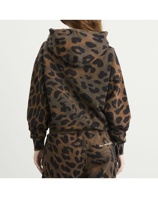 Aries Brown Leopard Tie Dye Hoodie