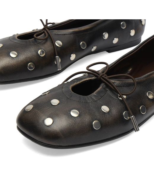 Alohas Black Rosalind All Studs Leather Ballet Flats