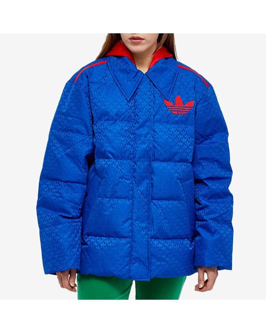 adidas Adicolor 70s Monogram Puffer Jacket in Blue | Lyst Canada