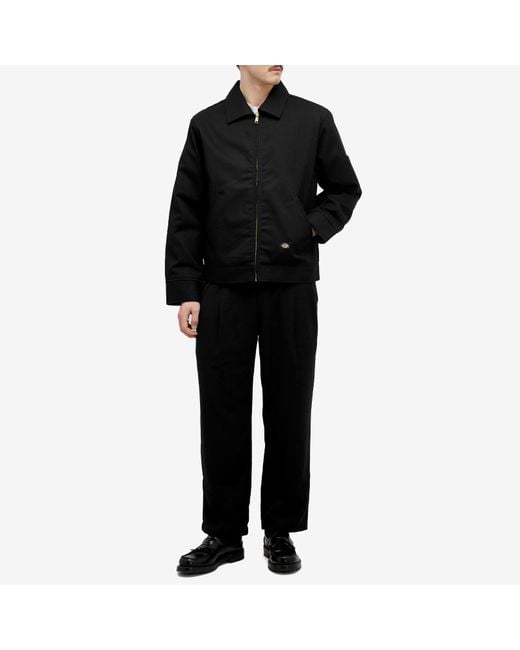 Dime Black Pleated Twill Trousers for men