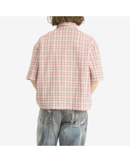 NAHMIAS Brown Plaid Summerlandum Cropped Short Sleeve Shirt for men