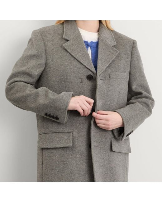 DUNST Gray Wool Cashmere Mix Coat
