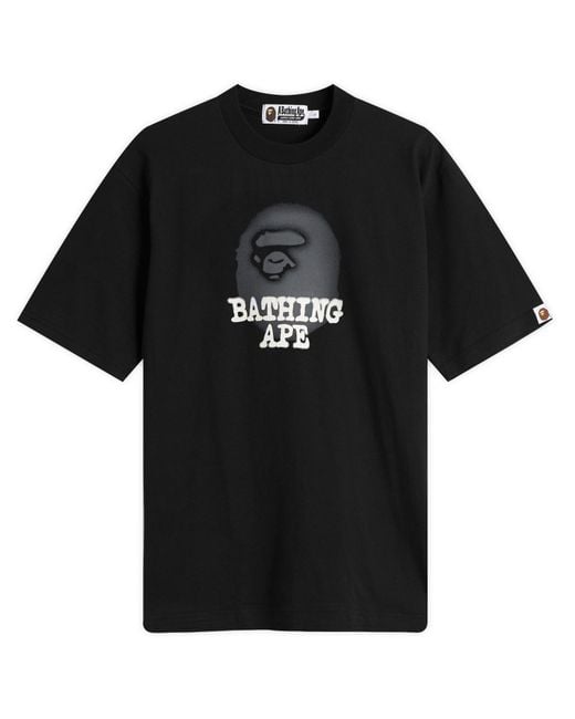 A Bathing Ape Black Spray Ape Head Logo T-Shirt for men