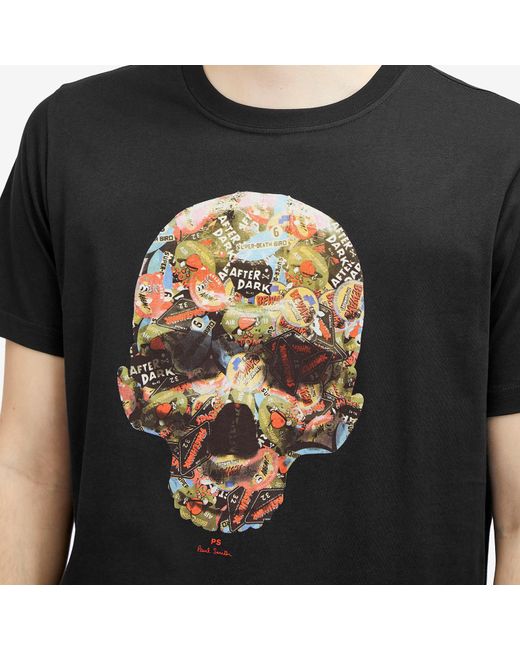 Paul Smith Black Skull Sticker T-Shirt for men