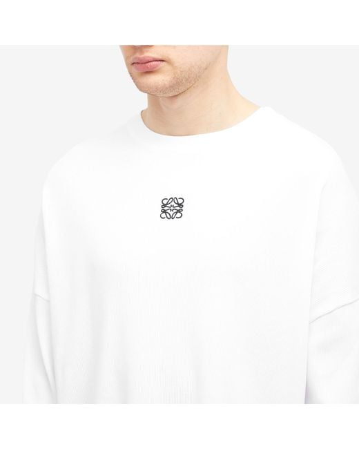 Loewe White Anagram Long Sleeve T-Shirt for men