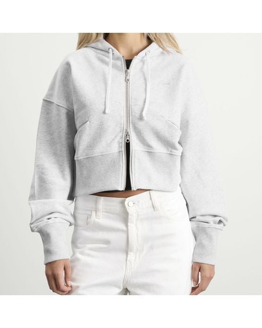 Dime Gray Cropped Hoodie