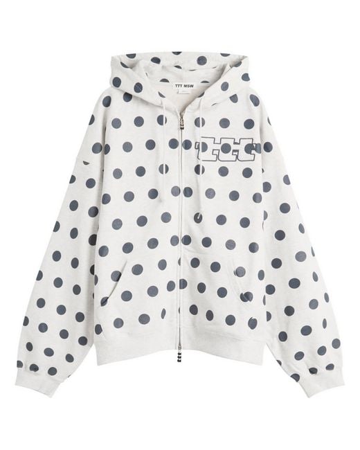 TTT MSW Dot Logo Zip Hoodie in Grey for Men | Lyst UK