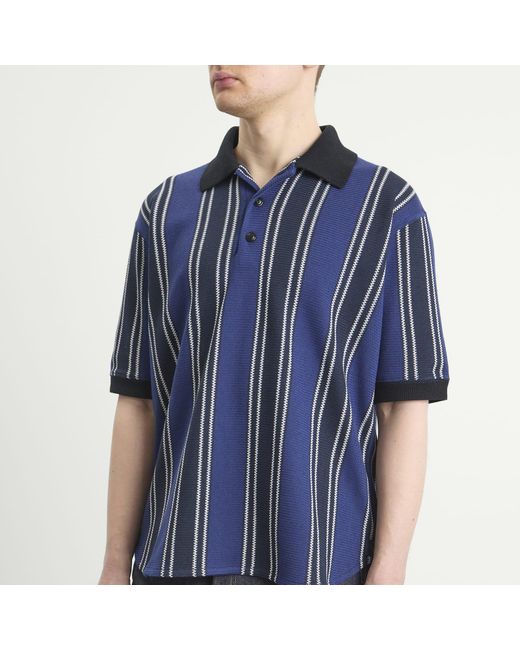 Junya Watanabe Blue Raschel Polo for men