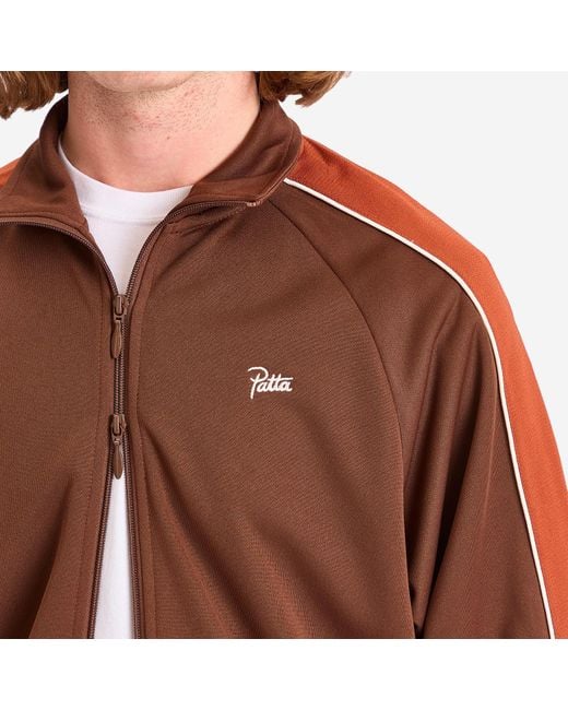 PATTA Brown Tricot Track Jacket for men