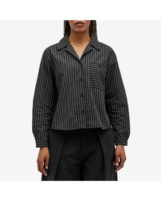 YMC Black Annie Striped Shirt